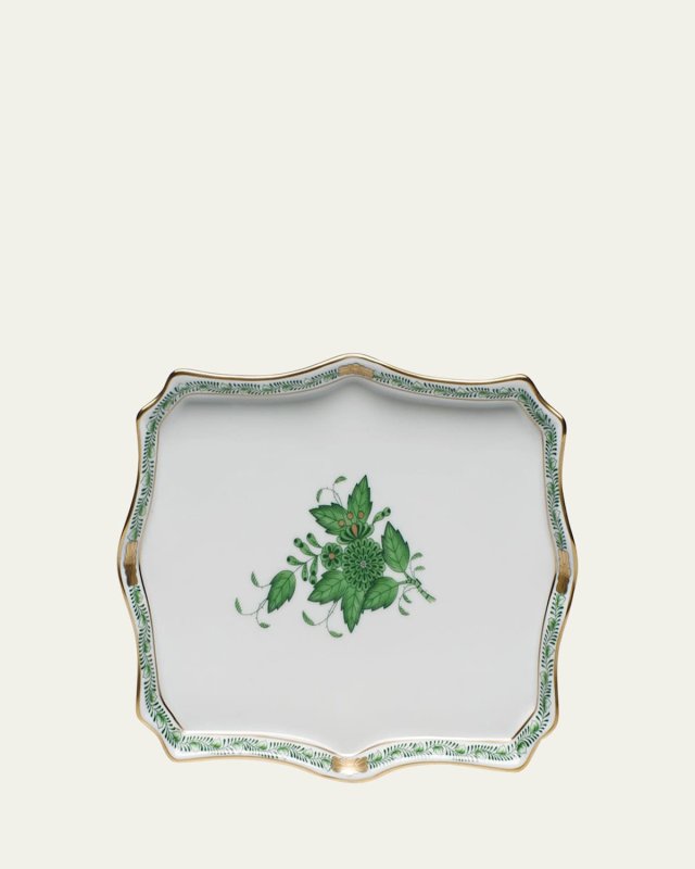 Chinese Bouquet Green Small Tray